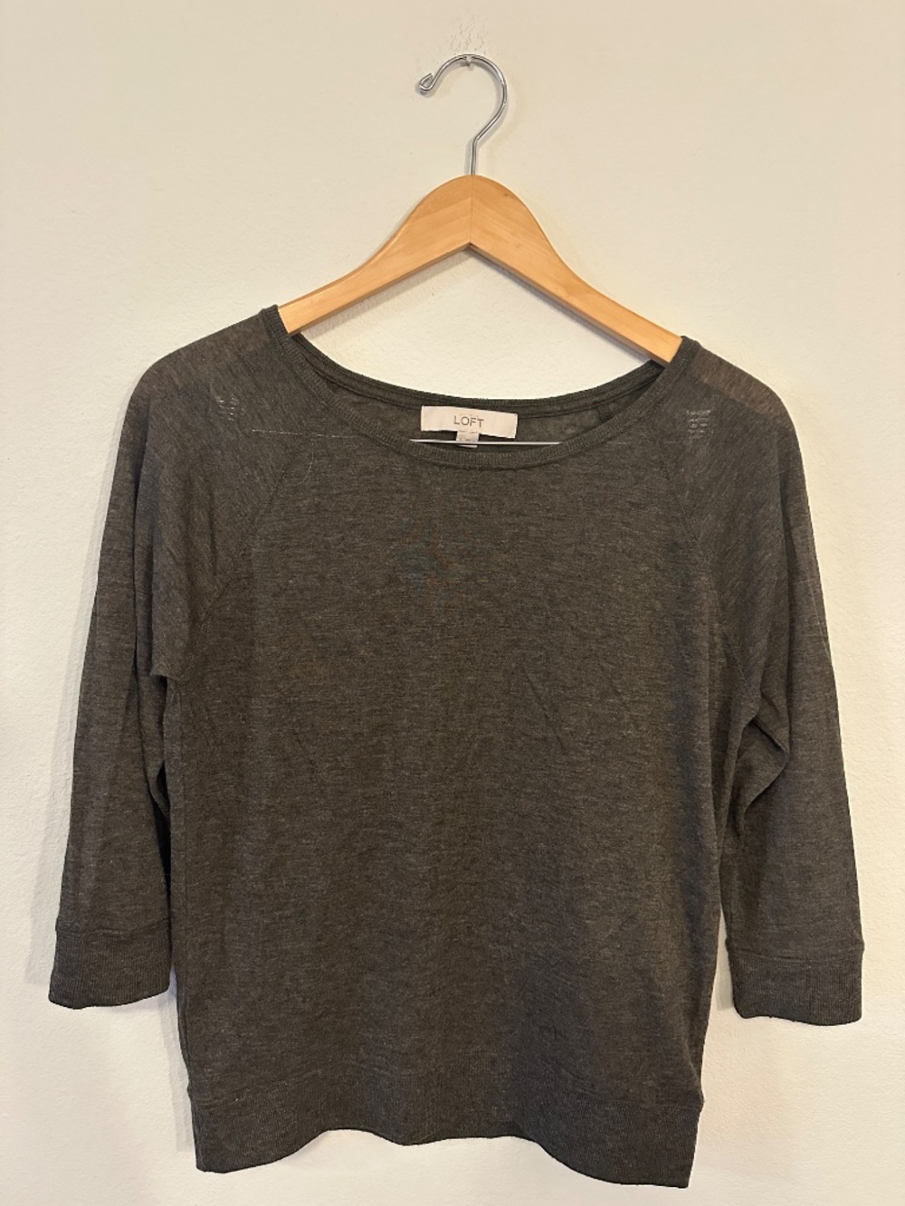 LOFT Olive Brown Dolman Sleeve Knit Pullover Sweater Women's Size S